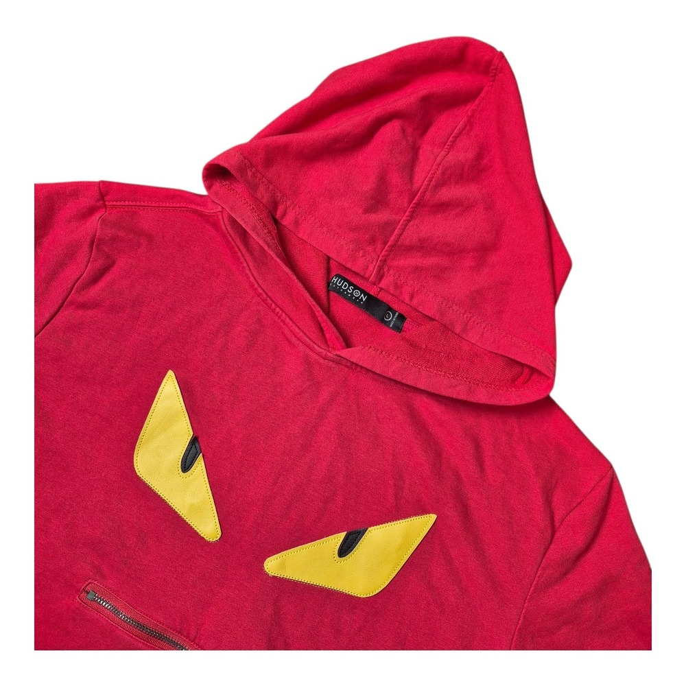 Hudson‎ Outerwear Men's L Red Streetwear Hoodie Tee Short Sleeve Graphic Eyes